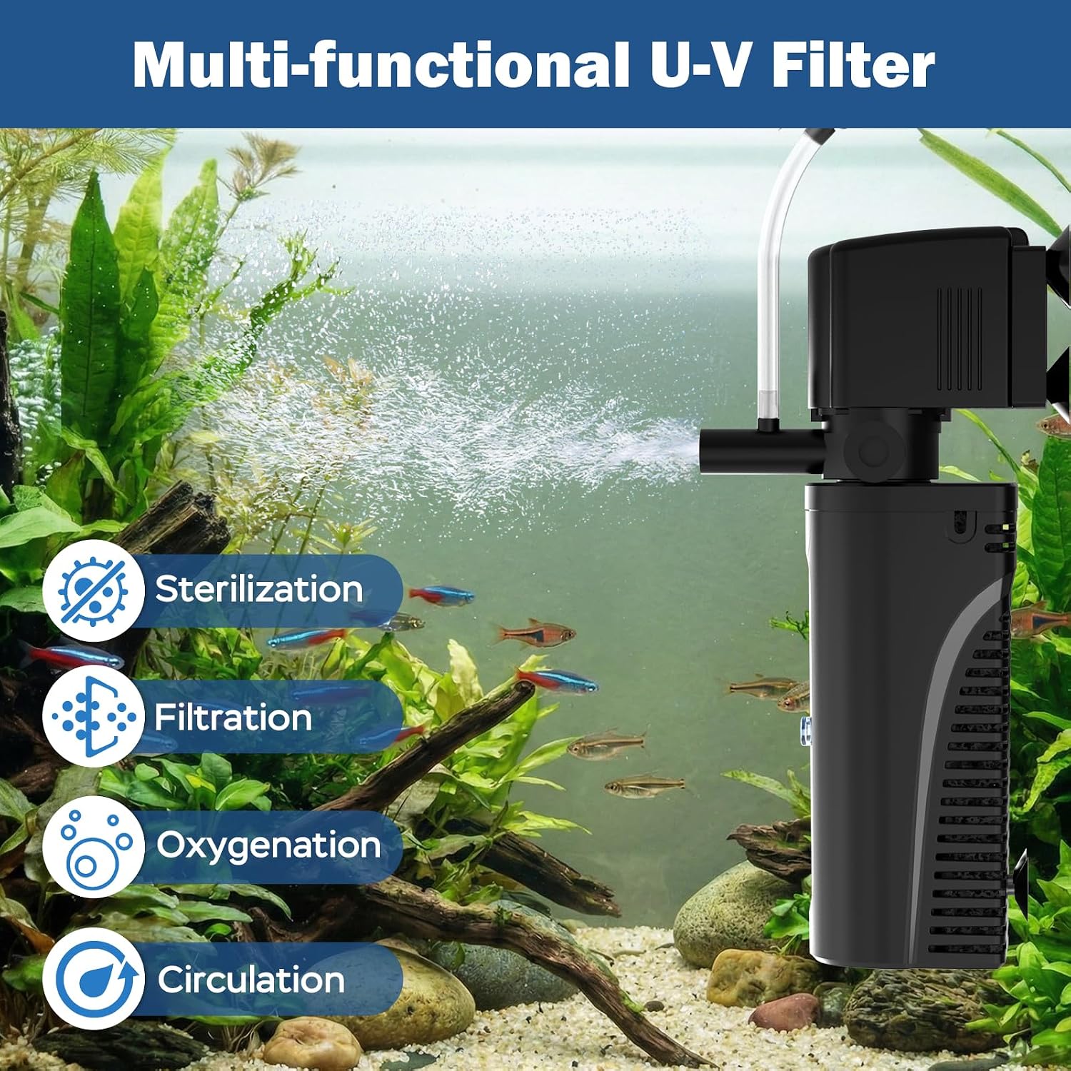 Submersible UV Aquarium Filter - Hình 2